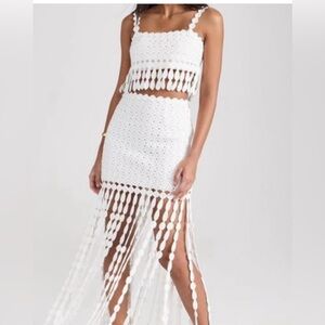 Saylor white elie fringe midi set #SOLDOUT